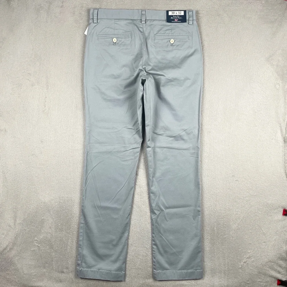 New Vineyard Vines Breaker Pant Men 30x32 Slim Fit Gray Preppy Golf Office Chino